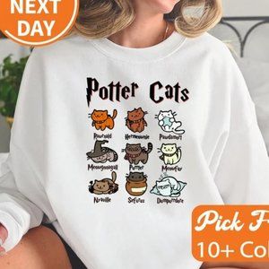 Funny Potter Cats Cute Cats Sweater For Animal Lovers